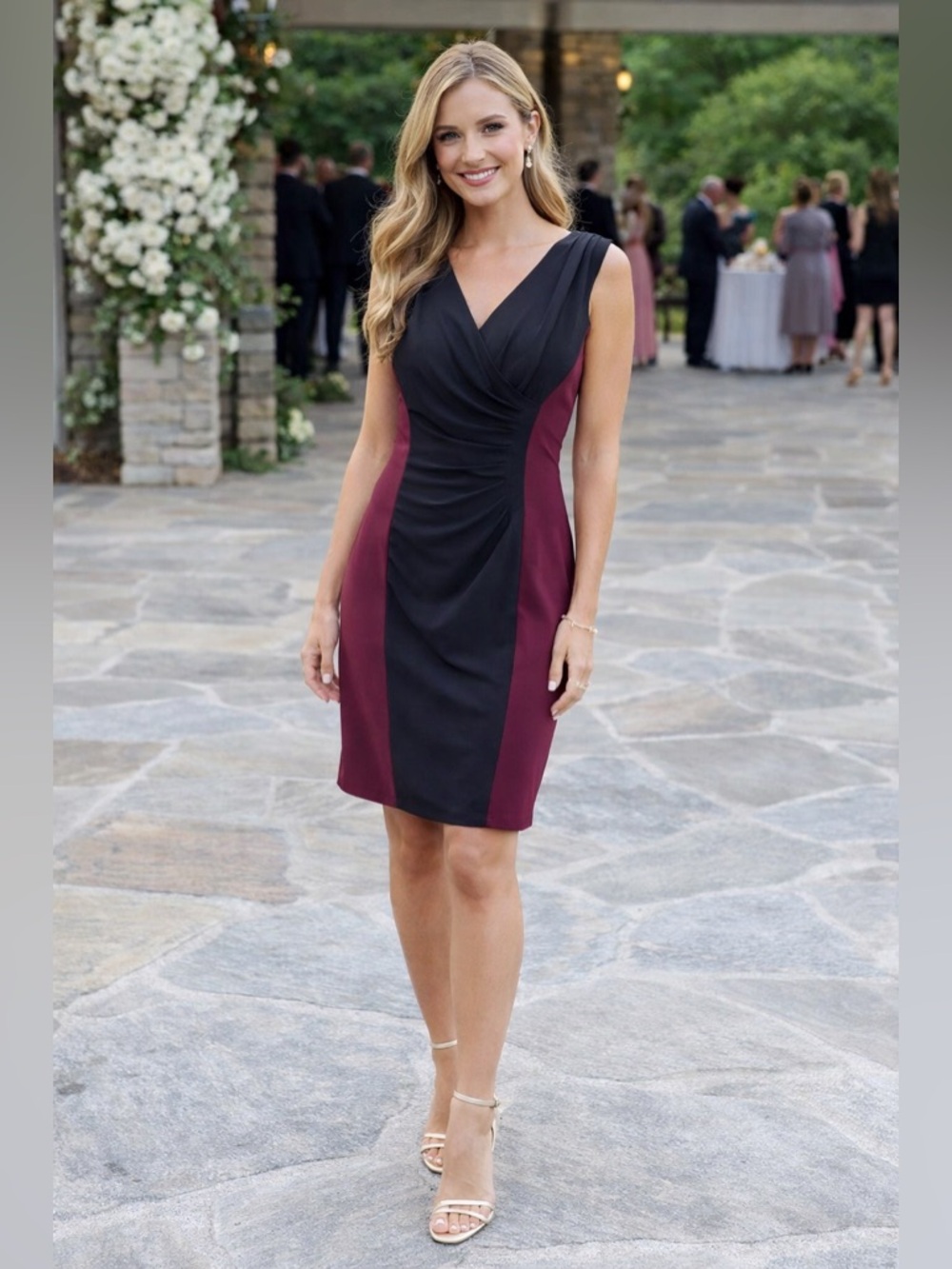 NEW | Lauren x Ralph Lauren | Vintage Ruched V-Neck Sleeveless Dress - Size 4